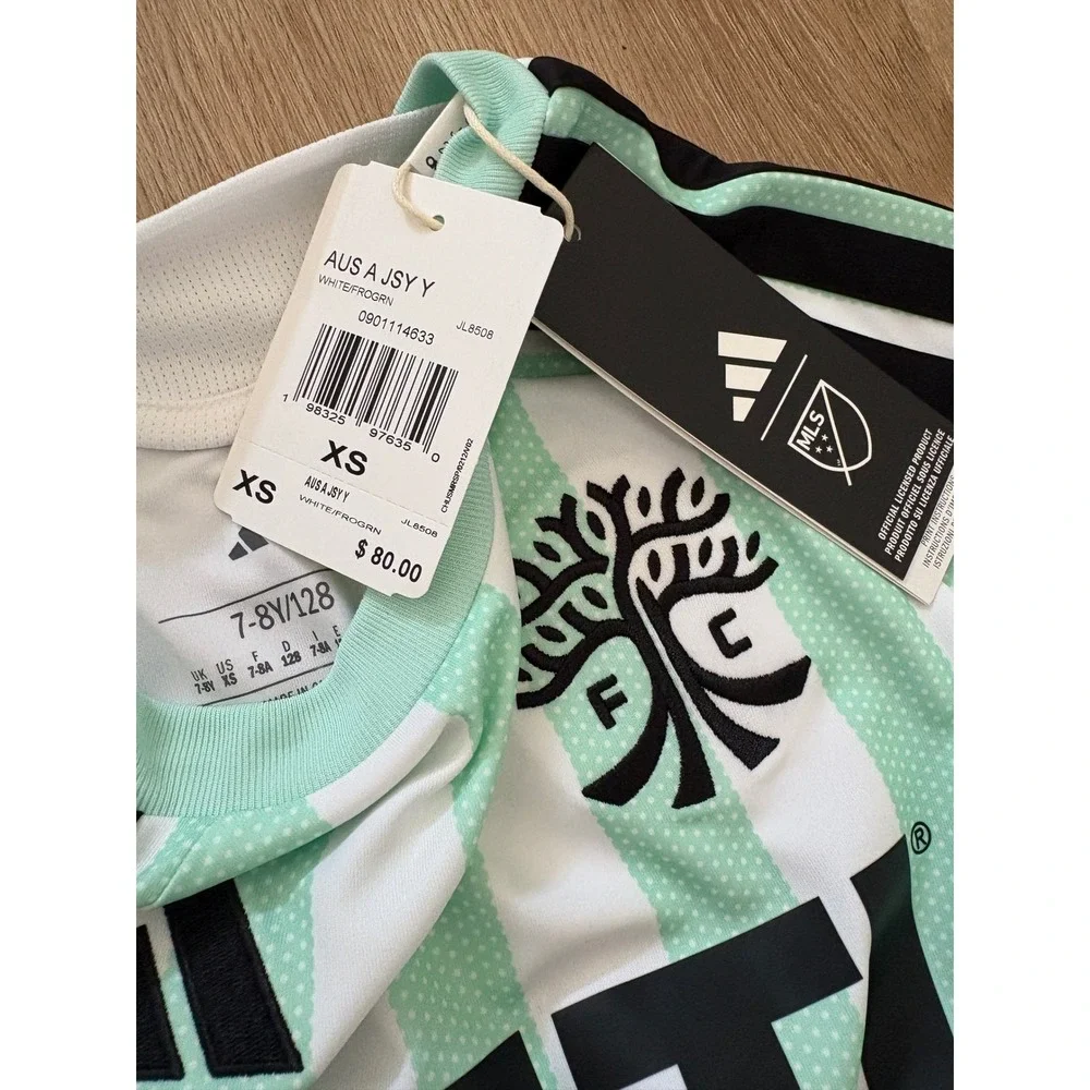 NWT Youth Adidas Austin FC 26/27 Away Jersey - XS (7-8Y) - Mint Green/White